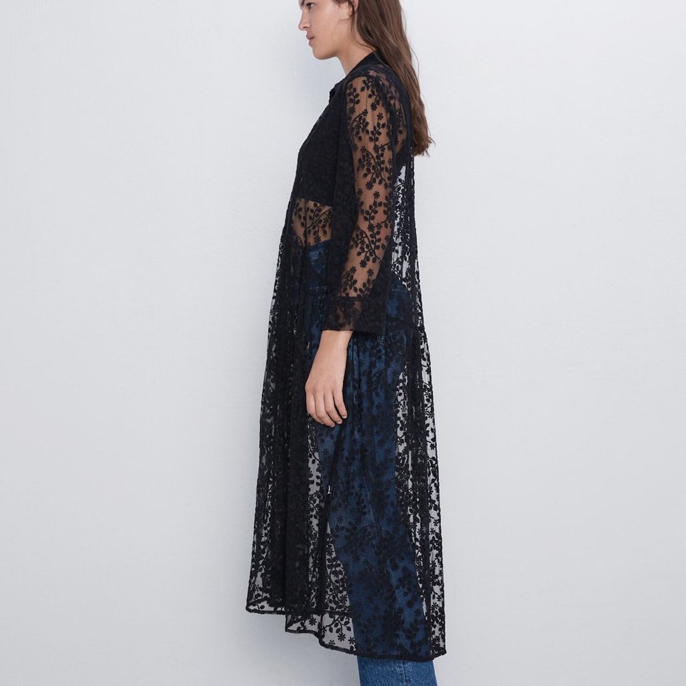 Zara SEMI-SHEER DRESS Size